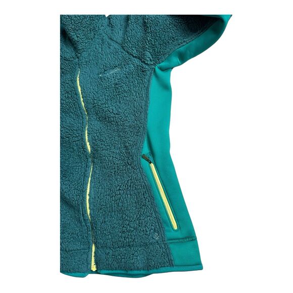 COLUMBIA Women’s Full-Zip Fleece Jacket Coat Medium Green Yellow Outdoor - Picture 9 of 16